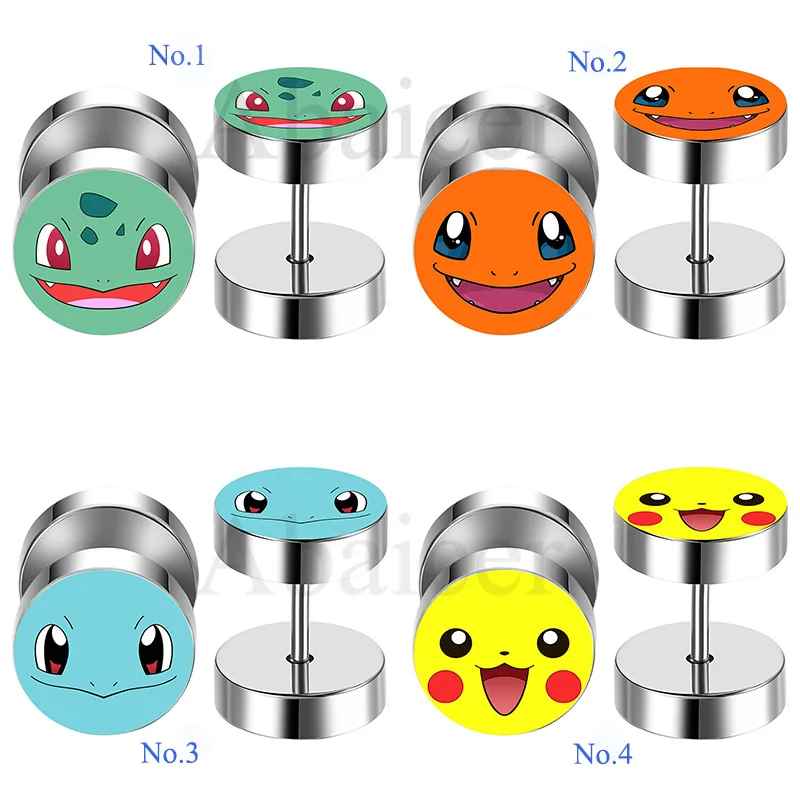 2 шт./лот Pokemon серьги поддельные ушные манометры пробки и туннели поддельный