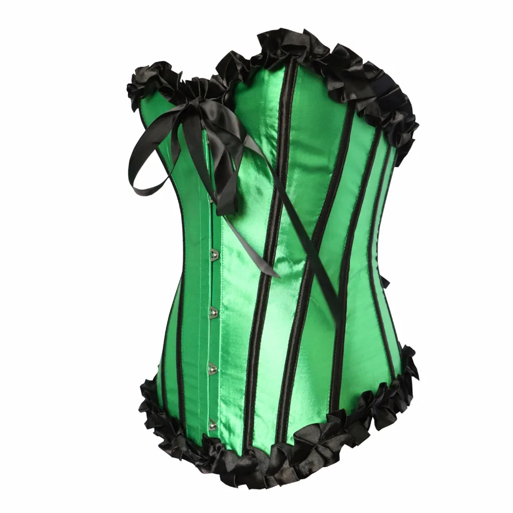 Plus Size 2XL Green Overbust Corset Women Sexy Waist Trainer Body Slaimming Korset Body Shapewear Espartilhos E Corpetes (2)