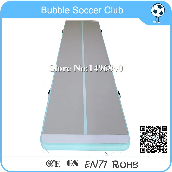 

Free Shipping 5x1m Mint Green Factory Wholesale fFlip Tumbling Mat Gymnastics Inflatable Air Tumble Track For Sale