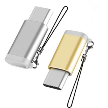 

Micro USB Type-C Adapter OTG Data Sync Charger Connector With Key Chain Lanyard