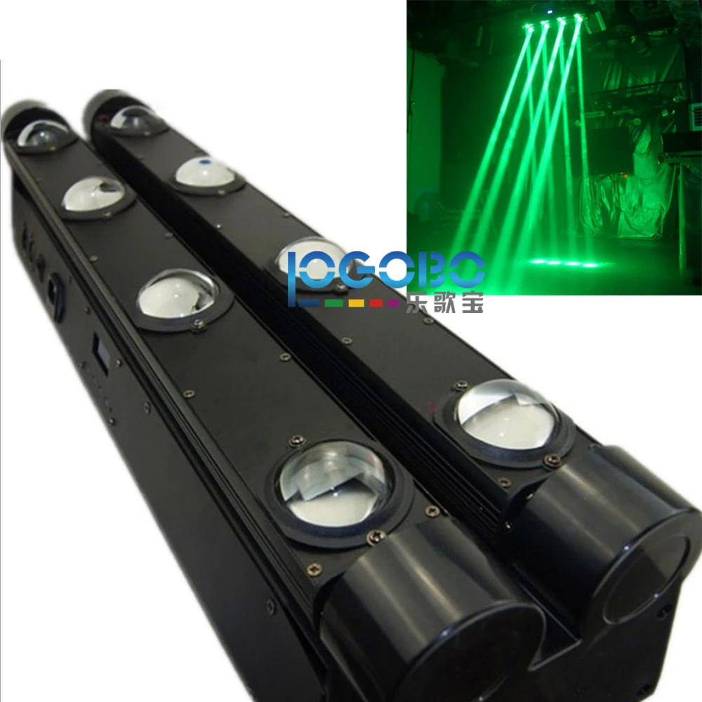 

New Double Rows Led Beam Light 10Wx8 White / RGBW Leds Stage DJ Moving Beam Bar Scanner Flasher Lights, Pack of 4, Free Shipping