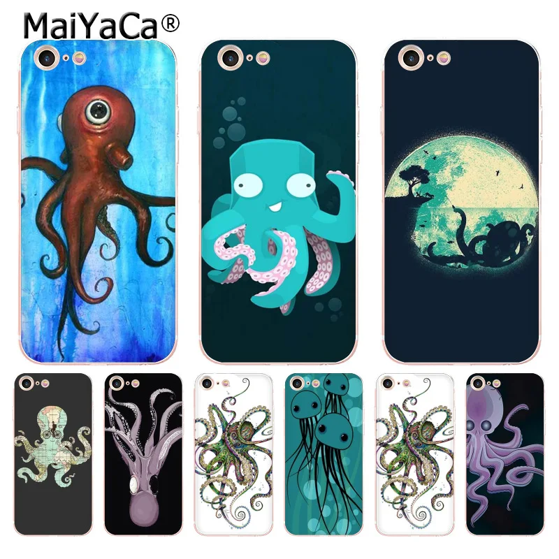 Мягкий прозрачный чехол для телефона MaiYaCa octopus sea animal iPhone 8 7 6 6S Plus X xs max xr 5 5S SE 11pro |
