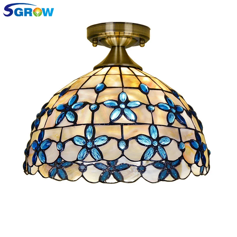 

SGROW European Styl Shell Ceiling Light for Bedroom Living Room Dinning Room Kitchen Light Fixture with E27 Bulb Ceiling Lampara