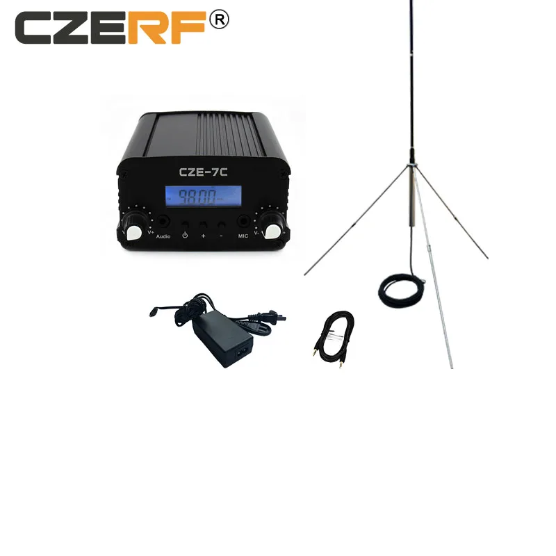 

Free Shipping CZE-7C 7w 76-108MHz Adjustable Stereo PLL wireless Broadcast Radio Station FM Transmitter