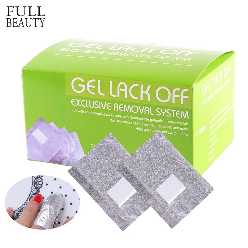 

100 Wraps Aluminium Foil Nail Polish Remover Cleanser Soak Off Gel Polish Paper Nail Art Wipe Manicure Tools Easy Removal CH910