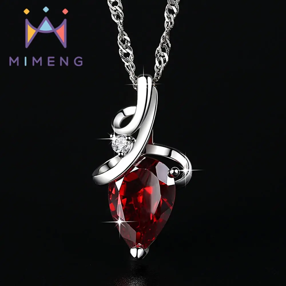 

Purple Zircon Necklace Pear Pendant for Women Top Quality
