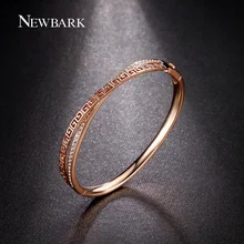 EWBARK Bracelets&Bangles For Women 2 Circles X Cross Love Bangle Hollow Paved Rhinestones Pulseras Mujer Armbanden Jewelry