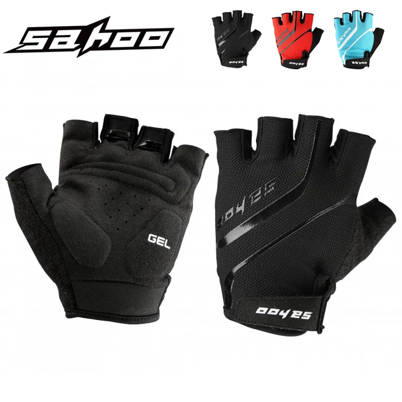 SAHOO Men Women Cycling Gloves Half Finger Summer MTB Road Bike Gloves Gel Palm Breathable