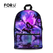 Forudesigns/новый рюкзак для женщин школьные сумки с принтом бабочки рюкзаки для девочек-подростков Холст Рюкзак Mochila Feminina