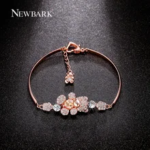 NEWBARK Kawaii Cute Animal Bracelets Bangles Lovely Bear Pendant Love Bangle Rose Gold Plated Jewelry For Women Christmas Gifts