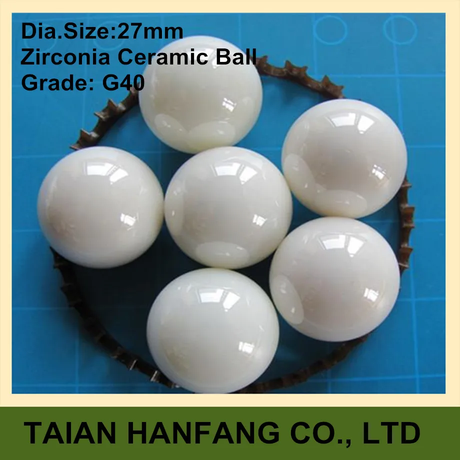 27mm Zirconia Ceramic Ball G40 ZrO2 valve ball/bearing/high pressure homogenizer/sprayer/pump