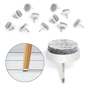 

40pcs 22mm Round Heavy Duty Nail-on Anti-Sliding Felt Pad for Wooden Furniture Chair Tables Leg Feet By Alim