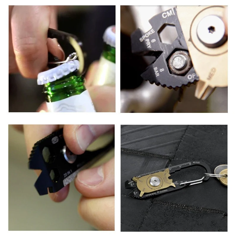 QUK Wrench 20in1 Multi-function Combination Tool Stainless Steel Screwdriver EDC Outdoor Portable Gadget 12 14 38 Hex Spanner5