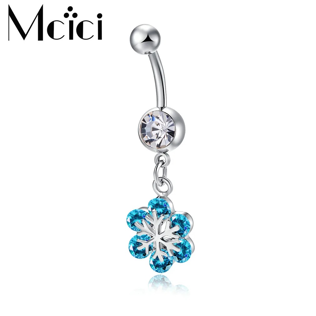 Elegant Snowflower Navel Piercing Ombligo Body Jew...