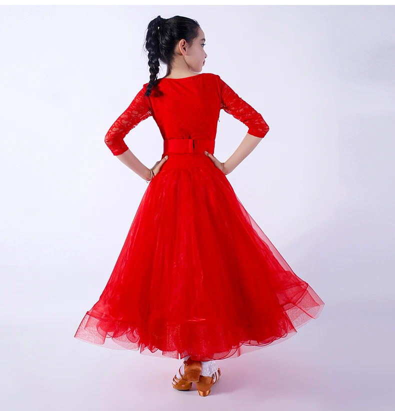 Бальное платье для девочек, 3 цвета, кружевное платье для сальсы, румбы, стандартные танцы, вальс, платья для танцев, Подростковая тренировочная одежда DC1963
