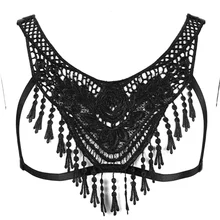 Кружевные Прозрачные закрытые сандалии; бюстгальтер без косточек для Для женщин Прозрачные топы с бюстгальтером без косточек бюстгальтер для Женская портупея Фетиш нижнего белья в готическом стиле Вечерние Клубные