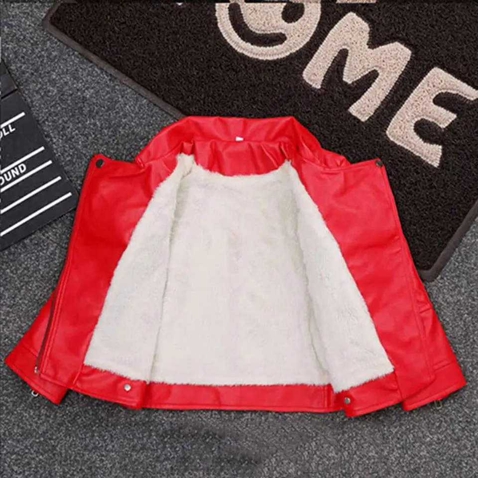 

New Autumn Style Kids Leather Jacket For Girls PU Jacket Children Leather Outwear For Girl Costume Baby Girls Jackets And Coats