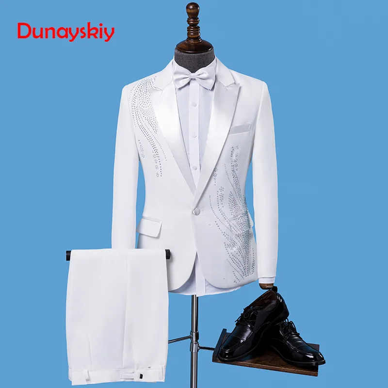 New Fashion Men Suits black Embroidery Blazers Slim Fit Red White/Black Suits Wedding Business Male Tuxedos Single Buttons Suit New Fashion Men Suits black Embroidery Blazers Slim Fit Red White/Black Suits Wedding Business Male Tuxedos Single Buttons Suit
