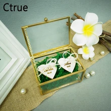 Персонализированные пользовательские Романтические Свадебные Сувениры Коробка для колец цветок шкатулка обручальное кольцо подушку Свадебные украшения