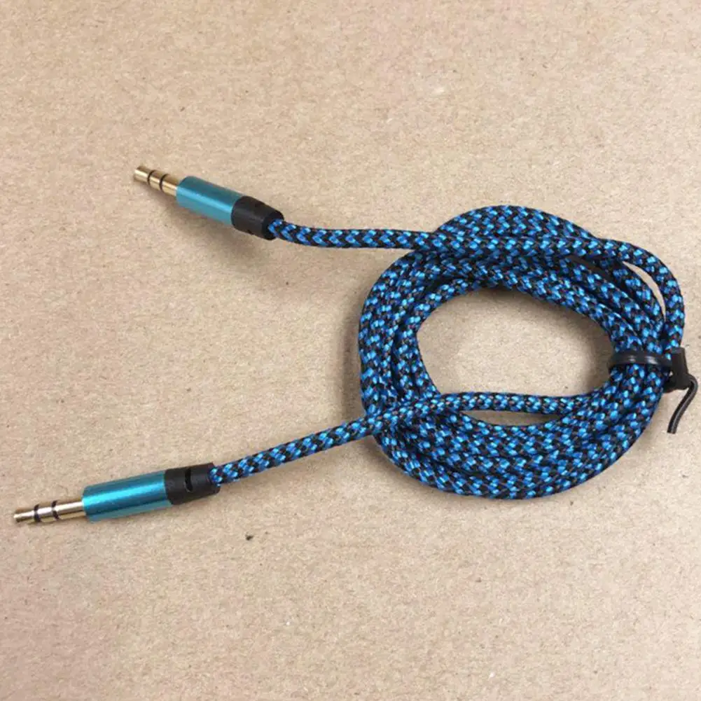 1 м 3,5 мм обоих концах для подключения внешних устройств к автомобильной Дополнительный аудио кабель со штыревыми соединителями на обоих концах для подключения для смарт телефона 5 цветов - Цвет: blue