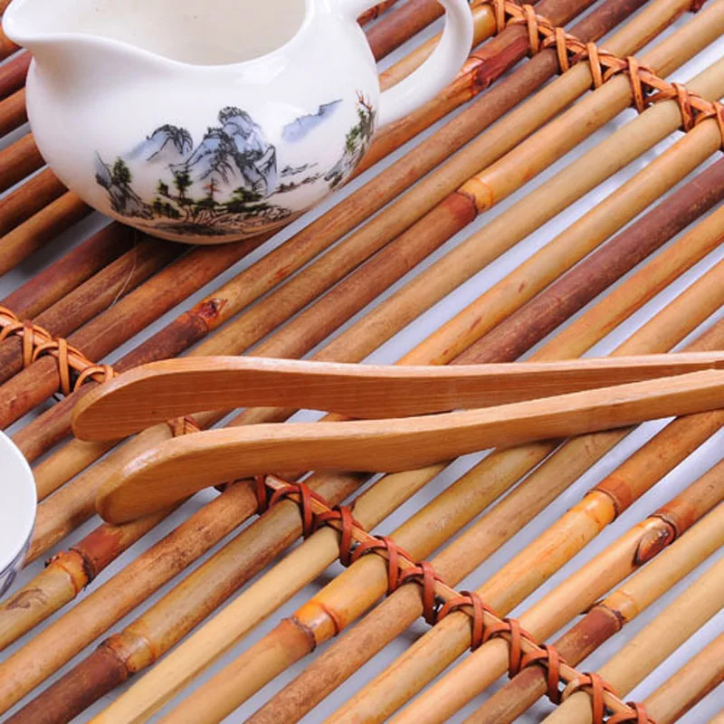 200 шт/партия Горячая 17,5 см Натуральный Бамбуковый чай клип ручной работы карбонизированный чай Пинцет Совок высшего класса Китайский бамбуковый чай в стиках