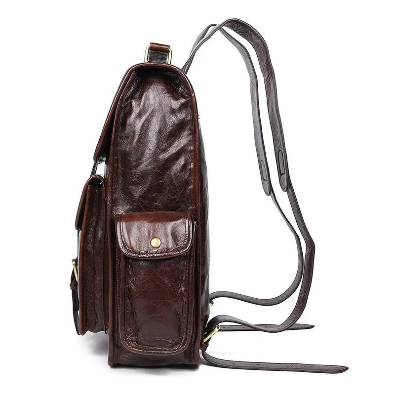 Натуральная кожа школьный ранец для мужских рюкзаков сумка 7283C-1