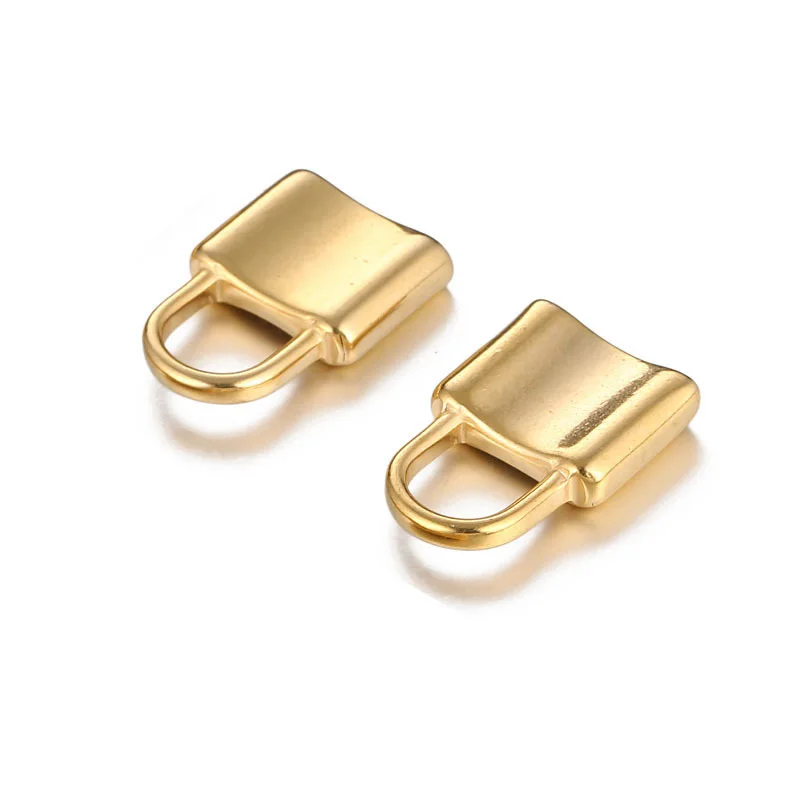 

5pcs Stainless Steel Gold Silver Color Square PadLock Pendant Charms for Handcrafted Accessories DIY Jewelry Making Wholesale