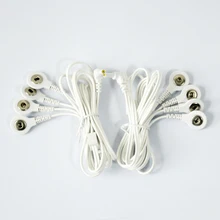 2 peças de substituição jack 2.35mm eletrodo chumbo fios 4-snap 3.5mm para a unidade de dezenas/ems