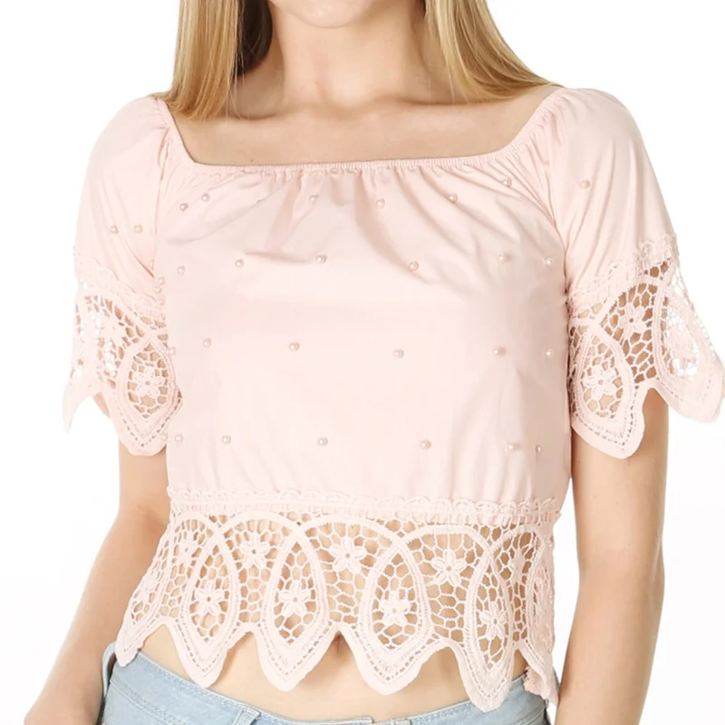 

2019 Sweet Slash Neck Tops Lace Sexy Shirts Female Casual Tops Summer Women Off The Shoulder T-Shirts