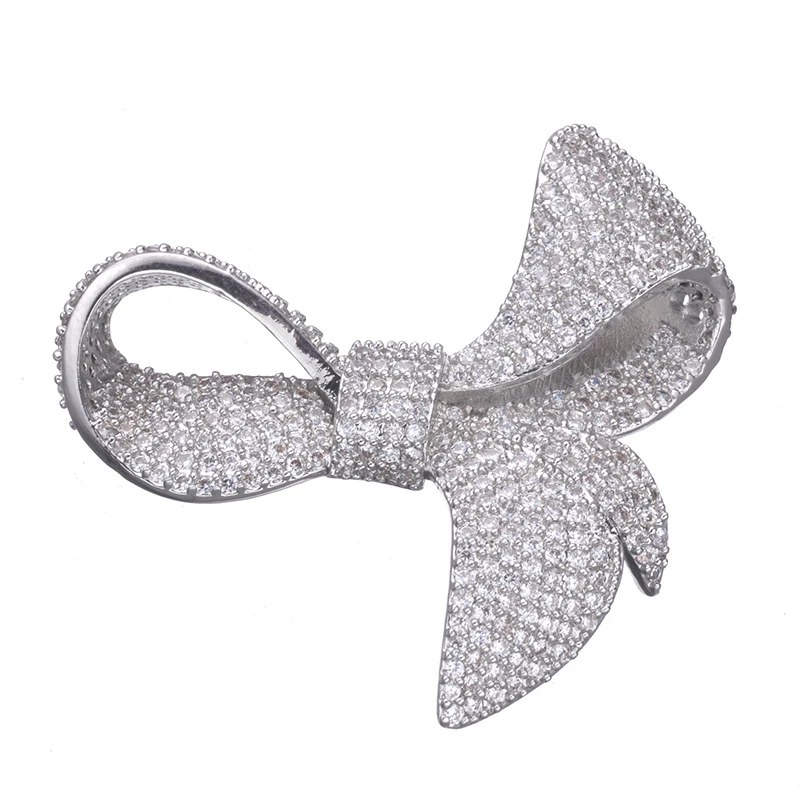 

Luxury Copper Metal Austrian cubic zirconia Knot Pendant Connectors Embellishment Findings Diy Pearl Jewelry Making Supplies