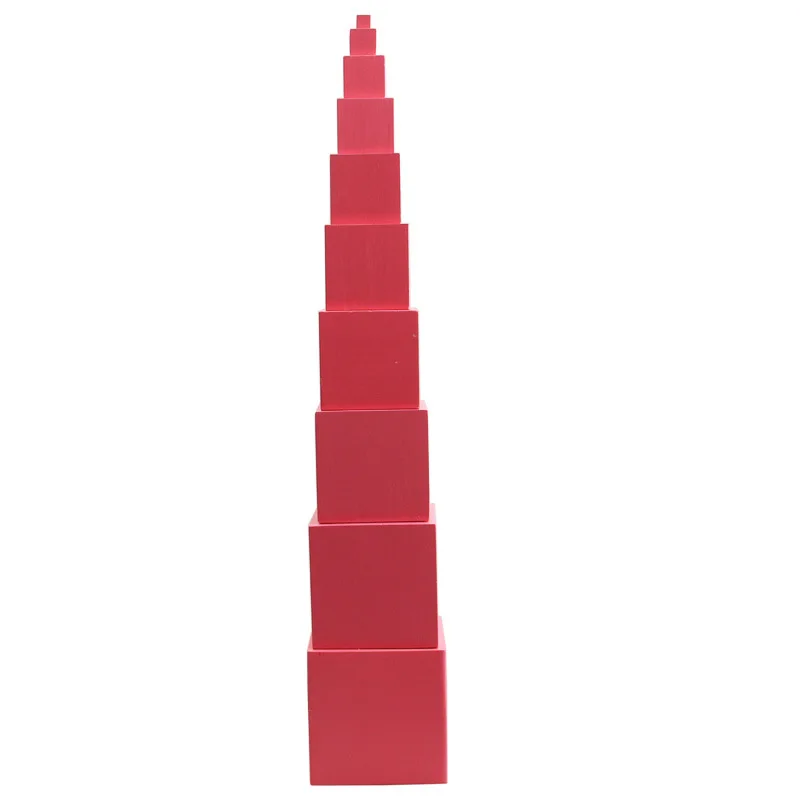 Home Montessori Toy Children's Wooden Educational Toys Pink Tower Wooden Cubes Stack Fun Children's Toys