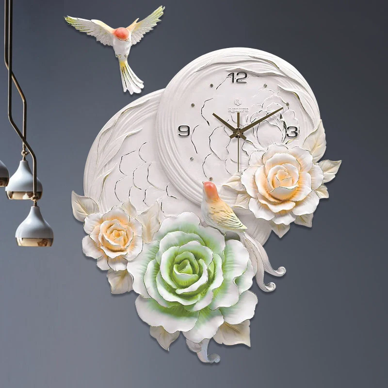 

Modern Resin Decorative Wall Clock Wall Hanging Crafts Decoration Bedroom Luxury Wall Clock Ornaments Hotel Office Wall Artwork