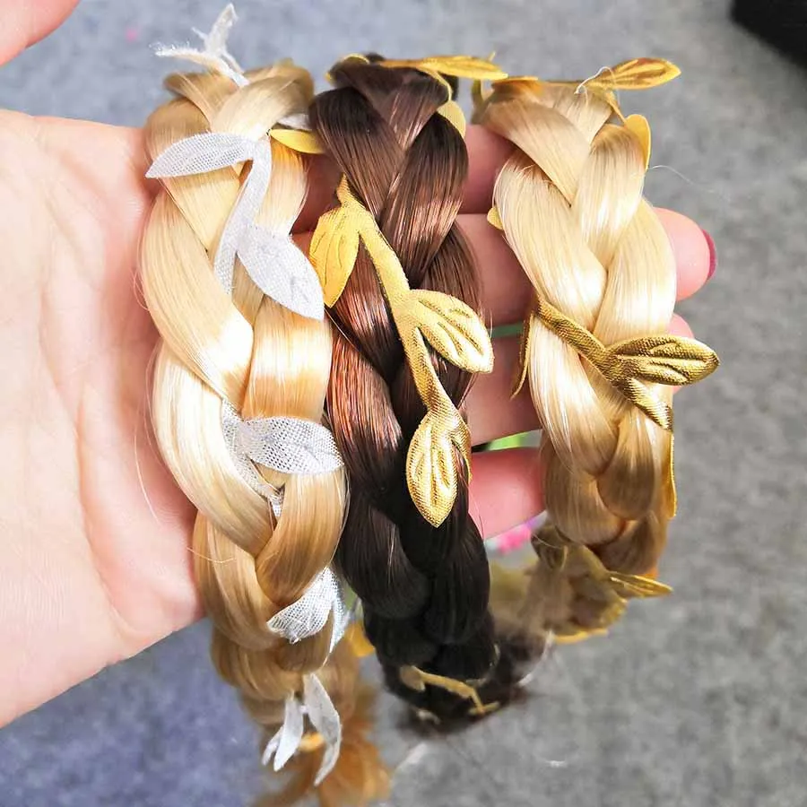 Новая мода Рапунцель Принцесса Рапунцель длинный парик аниме для детей лист плетение коса запутанная Рапунцель оголовье волос парик