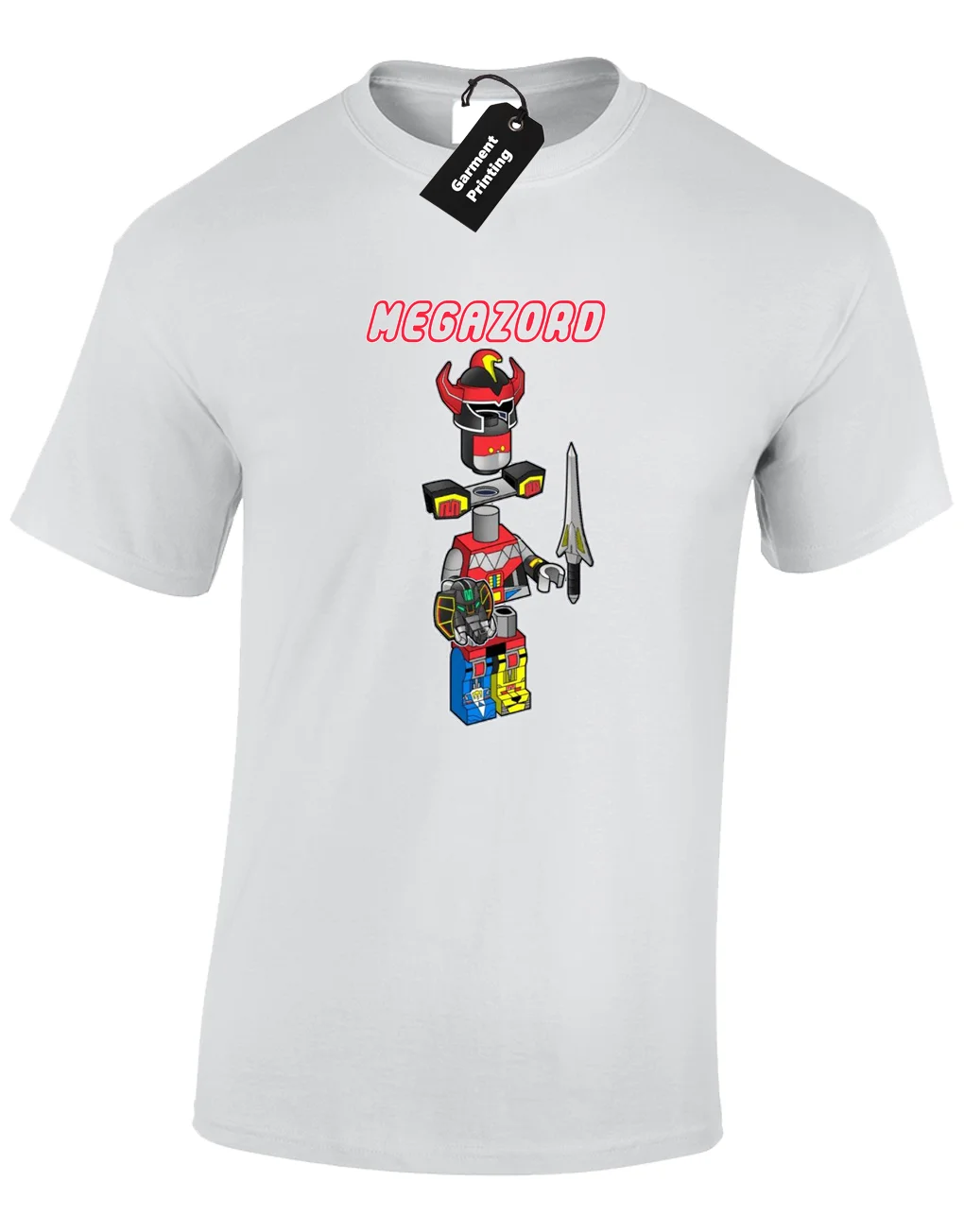 MEGAZORD POWER LEGO Мужская футболка Ретро рейнджер дизайн фанат подарок (COL) крутая