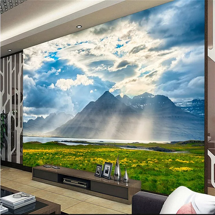Buy Custom 3d idyllic natural scenery 3D wallpaper murals large living room TV