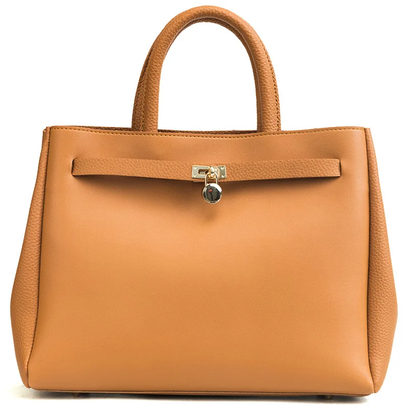 

AOLIDLLI 2018 Quality Leather Women Handbags Capacity Casual Tote Bags Lock Pendant Vintage Women Handbags Ladies Crossbody Bag