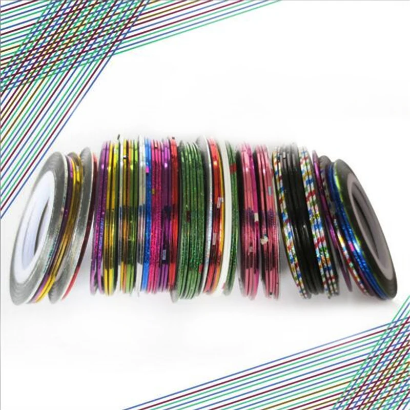 100 шт. наклейки для ногтей DIY 40 цветов|diy nail sticker|rolls striping tape linestriping line |