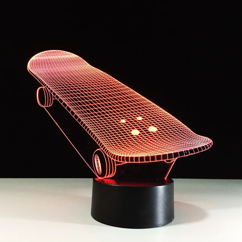 Luzes da Noite 7 cores 3d led lampada Lamp Control : by Touching The Power on Button