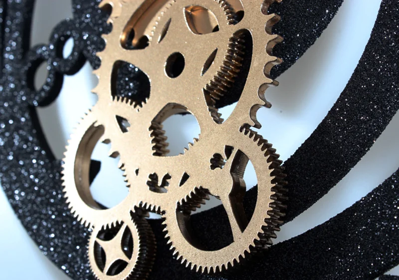 Творческий Шестерни настенные часы современный дизайн для Гостиная Европейский Винтаж Шестерни часы акрил настенные часы Home Decor Silent 12 дюймов