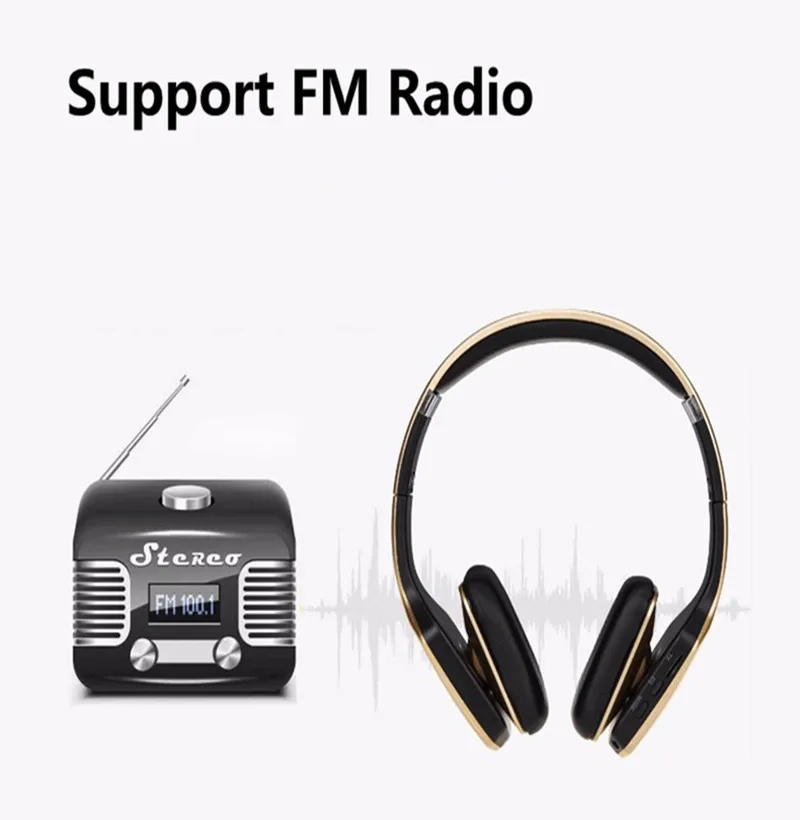 Стерео хэндс-фри набор Headfone шлем Аудио bluetooth-наушники гарнитура наушники беспроводные Беспроводной наушники Поддержка TF FM радио