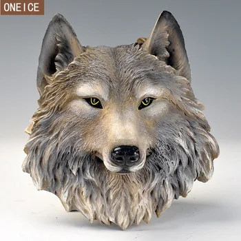 

European style animal head statue model resin wild animal wall hanging decoration home living room outdoor garden animal head