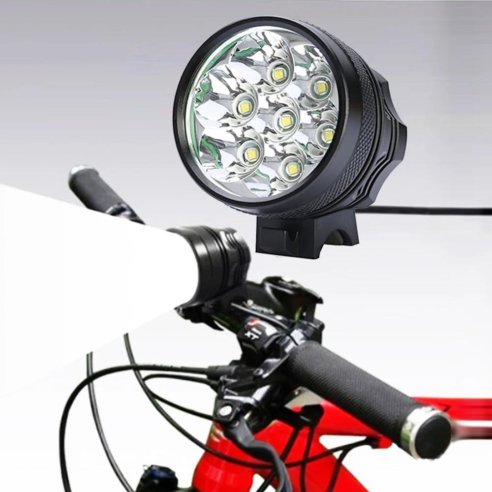 10000лм водонепроницаемый велосипедный налобный фонарь 7 XML T6 светодиодный яркий велосипедный передний светильник+ 8000 мАч перезаряжаемый аккумулятор