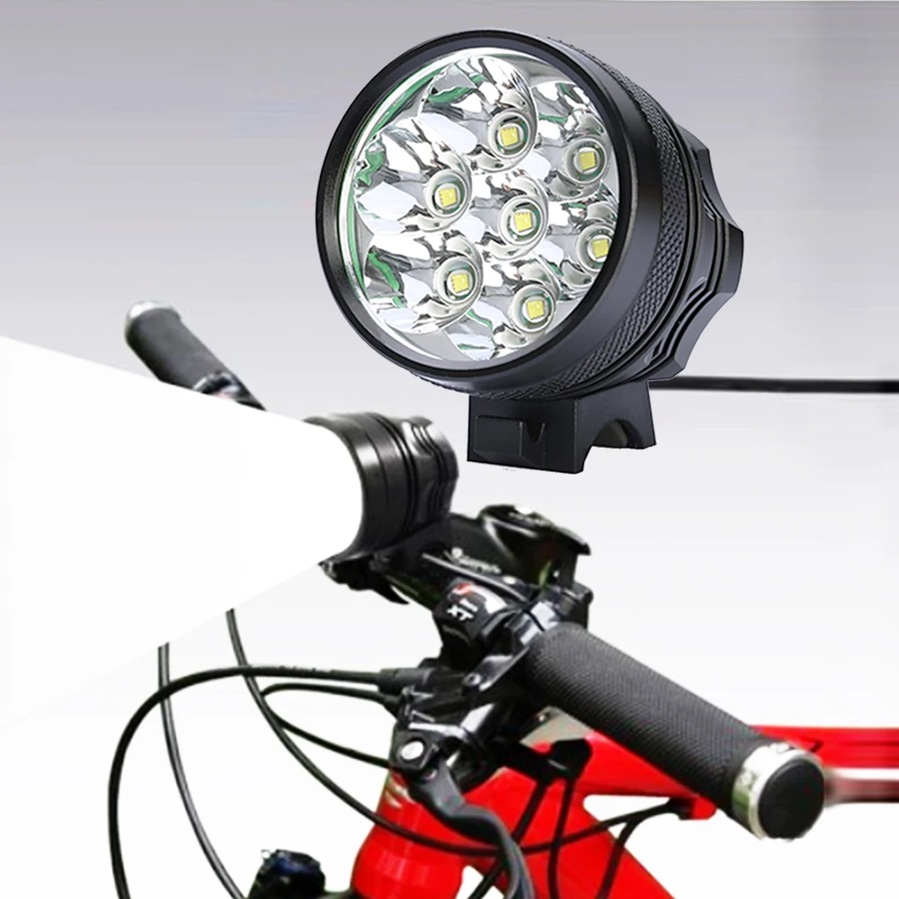 

10000LM Waterproof Bike Headlamp 7 XML T6 LED Bright Bicycle Front Flash Light + 8000mAh Rechargeable Battery Pack