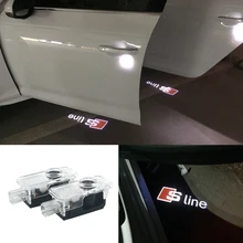 2 X Audi Car Door LED Logo Light Laser Projector Lights Ghost Shadow Welcome Lamp A1 A3 A4 A7 A5 A6 C5 Q3 Q5 Q7 A8 R8 Sline TT