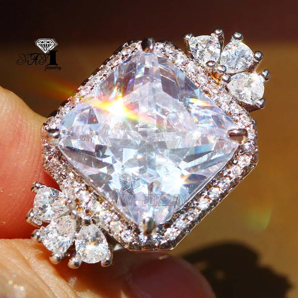 Женское кольцо обручальное с белым цирконом 15 х15 мм|ring wedding|princess cutengagement ring |