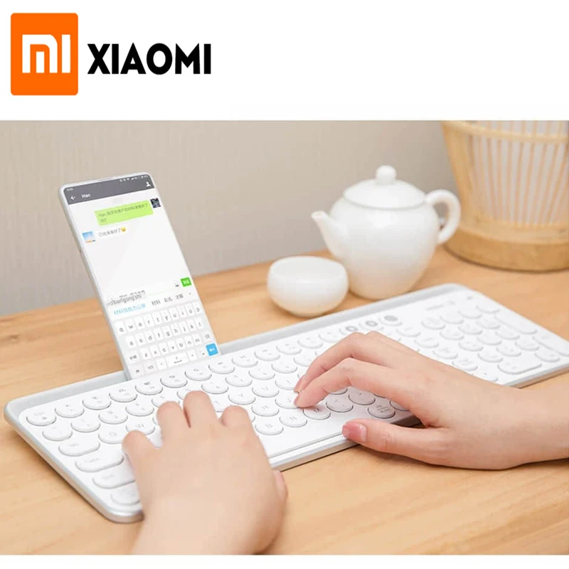 

Original Xiaomi Miiiw Bluetooth Dual Mode Keyboard 104 Key Wireless 2.4GHz 10m Available 6 Angle Smart Home Portable Keyboard