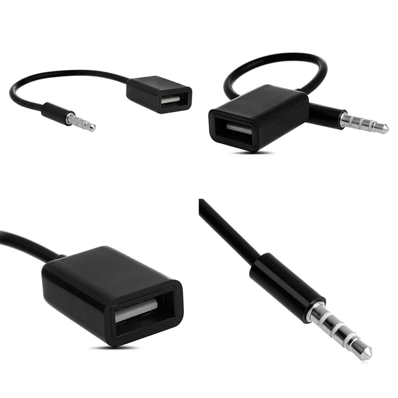 

3.5 mm Male AUX Audio Plug Jack To USB 2.0 Female Converter Cable Cord For Car MP3