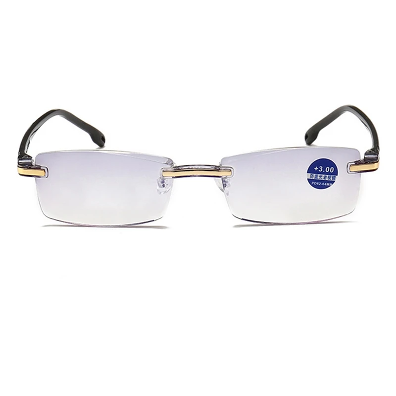 

Fashionable Ultralight Rimless Reading Glasses Women Men Clear Lens Anti-Blu-Ray Computer Glasses Presbyopia Reader Glasses