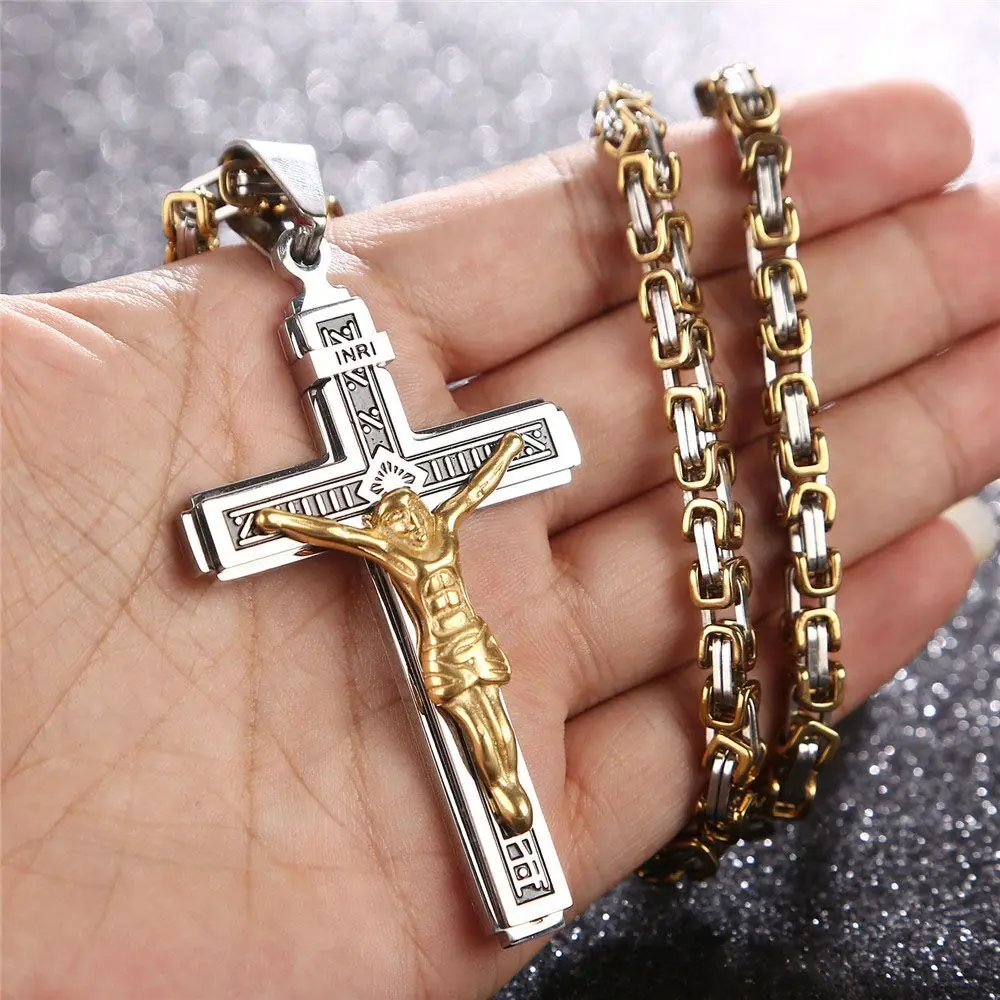Cross Stainless Steel Pendant Necklace 