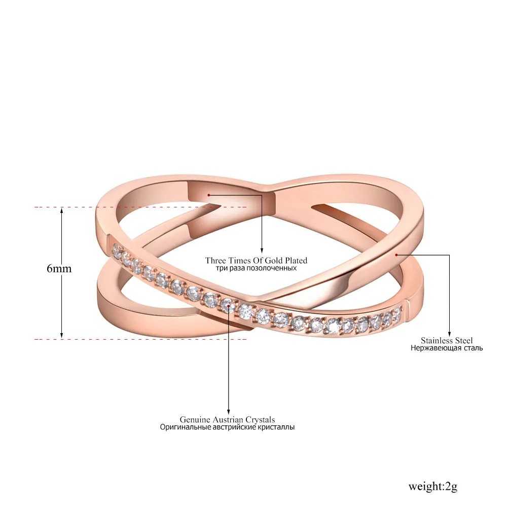 Lokaer, Трендовое кольцо из нержавеющей стали в форме Креста, юбилейное кольцо, розовое золото, мозаика, CZ Кристалл, обручальные кольца, ювелирные изделия для женщин R19079